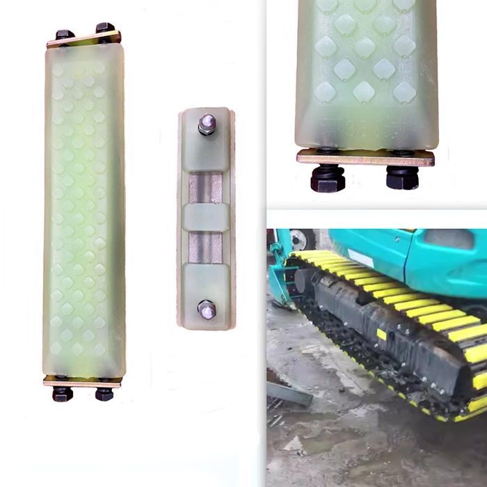 Excavator rubber track pads